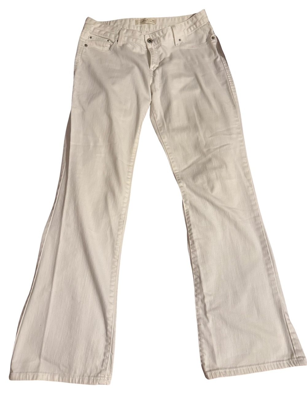 Y2K Levi's Women's White Boot Cut Jeans - Classic White Denim